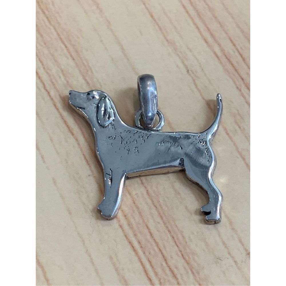 .925 Beagle Dog Sterling Silver Jewelry Charm